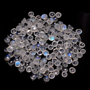 2.5 Mm Decorative Natural White <b>Rainbow</b> Moonstone Gemstones For DIY Jewelry Making Brilliant Round Shaped Faceted Cutting Cabs - Product Image 3