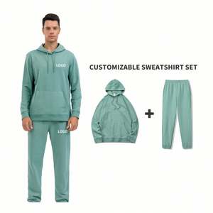 Ensemble de survêtement unisexe de haute qualité avec logo personnalisé brodé pour hommes, idéal pour la gym et le sport, grandes tailles, caractéristiques hivernales - Product Image 2