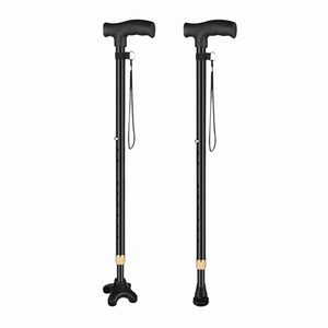 Многофункциональная трость из алюминиевого сплава на четырех опорах для пожилых людей, для домашнего ухода, регулируемая по высоте, телескопическая, легкая, с противоскользящими элементами - Product Image 2