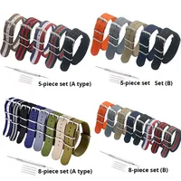 Vente en gros de bracelets de montre en nylon 12-24mm, style militaire étanche avec plusieurs options de couleur