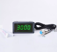 Panel LED Digital Motor Tachometer merah hijau biru pengukur kecepatan RPM dengan Sensor sakelar kedekatan aula NPN 12V
