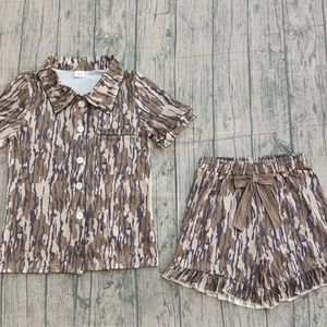 Pijamas de Manga Corta para Mujer, Diseño de Camuflaje Oliva, Venta al Por Mayor, Boutique, Verano, GSSO3136 rts - Product Image 6