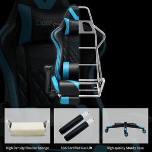 Chaise de bureau en PC avec repose-pieds, siège <span class=keywords><strong>baquet</strong></span> ergonomique pivotant réglable, chaise de jeu lombaire, style course, pour <span class=keywords><strong>gamer</strong></span> - Product Image 3