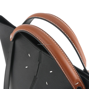 <span class=keywords><strong>Sac</strong></span> à bandoulière seau de grande capacité, de haute qualité, en cuir véritable pour femmes, doux, durable, fermeture à bouton, imperméable, de luxe - Product Image 2