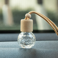 Diffuseur de parfum pour voiture en verre texturé losange de 11 ml avec corde de suspension, flacon vide pour décoration et assainisseur d'air