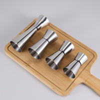 Jigger en acier inoxydable double face, tasse à mesurer pour cocktails, outils de bar, verre à shot, 4 tailles, poli miroir