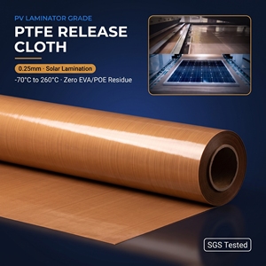 ผ้าเคลือบ PTFE สำหรับเครื่องเคลือบแผ่น PV ใช้ได้กับเครื่องเคลือบ Burkle 3S NPC Shengtian <span class=keywords><strong>Ooi</strong></span> พร้อมห่วงทองเหลืองขนาดสั่งทำพิเศษ - Product Image 1