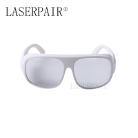 Lunettes de sécurité laser fractionnel CO2 approuvées CE EN207, monture intégrale, non revêtues, transmission de 75 %, 10600 nm, couleur blanche