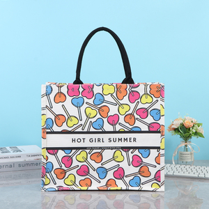 1PCS Can Custom LOGO and Size Large Capacity <b>Pocket</b> Thick Cotton Fabric Shopping Cotton Canvas <b>Tote</b> <b>Bag</b> - Product Image 2