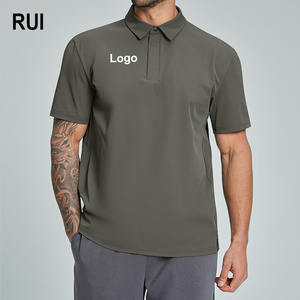 RUIQUWIN Vente en gros T-shirt d'été pour homme à séchage rapide, anti-plis, hauts de sport fitness à manches courtes, vêtements de sport quotidiens pour le golf en extérieur - Product Image 1