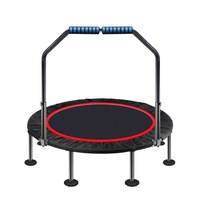 Equipo de Fitness, Trampolín Redondo para Interiores y Exteriores con Barra de Agarre, Material de Acero y PVC