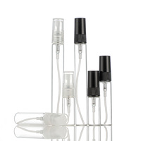 Flacon de parfum en verre cylindrique transparent de 10 ml avec atomiseur mini, bouchon noir, pompe pulvérisatrice à sertir, diffuseur à bâtonnets sérigraphié