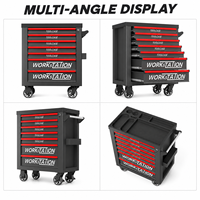 Coffre à outils roulant à 7 tiroirs au design moderne avec plateau de rangement supérieur pour station de réparation automobile