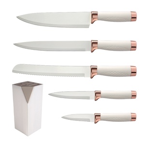 Ensemble de couteaux de cuisine haut de gamme en acier inoxydable, couteau de chef, couteau utilitaire, couteaux de cuisine avec bloc - Product Image 1