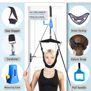 Cinturón de tracción cervical, dispositivo de suspensión manual para el cuello, montado en la puerta, para aliviar el dolor de cuello - Product Image 3