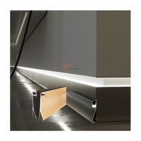 Plinthe à moulure blanche en métal à base de sol garniture de plinthe en aluminium en acier inoxydable plinthe linéaire encastrée avec led