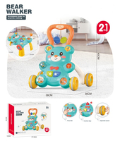 Marche-bébé musical éducatif en plastique 2-en-1 Zhorya, poussette d'activités pour enfants