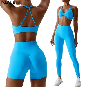 2023 New Sport Yoga Bra For Women Seamless Gym Workout High Waist Legging Plus Size Fitness 2Pcs Sets