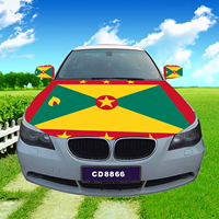 Couverture de voiture nationale personnalisée directe d'usine couverture de rétroviseur personnalisée 115*155cm drapeau de couverture de capot de voiture grenada Durable