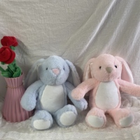 Peluche Lapin Personnalisée en Coton PP Ultra Doux avec Impression Photo Personnalisée, Fermeture Éclair au Dos, Impression par Transfert Thermique, Cadeau Unisexe pour Anniversaire