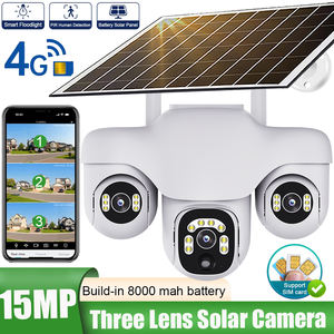 Cámara Solar 4G con Tres Lentes, Impermeable, 15MP, Cámaras de Seguridad para Exteriores, Detección de Movimiento, Control PTZ, Aplicación, Batería, CCTV 360 - Product Image 2