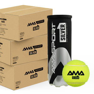Pelotas de Pádel Plateadas <span class=keywords><strong>AMA</strong></span> Sport España, Pelotas de Pádel Profesionales Personalizadas de Alta Calidad Presurizadas para Competición - Product Image 1