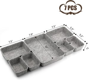 Contenitori per <span class=keywords><strong>cassetti</strong></span> in feltro da 7 pezzi vassoi in feltro <span class=keywords><strong>divisori</strong></span> per <span class=keywords><strong>scrivania</strong></span> - Product Image 2