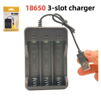 Cargador de Baterías Inteligente USB de 3 Ranuras para 18650, Carga Rápida, Indicador LED Independiente, Apagado Automático al Llenarse