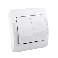 Interruptor de pared eléctrico de 2 entradas, estándar europeo, 10A, 250V, doble interruptor