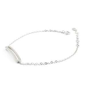 Personal Poesy Bracelet Bar Blanc CZ Bracelet à breloques ouvert 925 - Product Image 6