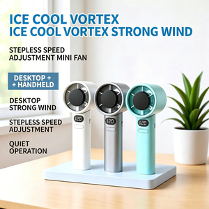 Ventilateur de poche numérique LK Toys <span class=keywords><strong>Vortex</strong></span> à affichage numérique, 120 vitesses réglables en continu, rechargeable par USB, portable - Product Image 2