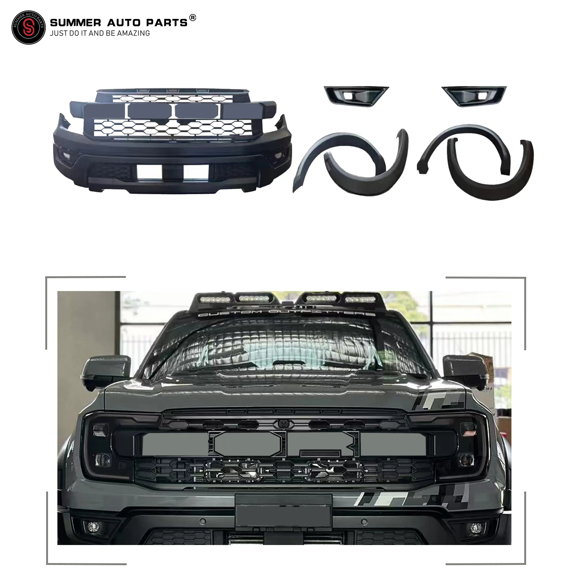 Vehicle Parts Car Accessories Modified Grill Ranger Led Car Front Grille Bull Bar For Ford Ranger Body Kit Upgrade
