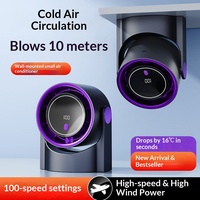 Nouveau ventilateur de bureau sans pales à affichage numérique USB portable, 100 vitesses, turbine haute vitesse, mini ventilateur portatif, moteur sans balais