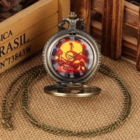 Collier montre de poche Nightmare Jack Skull & Sally avec pendentif squelette, collier en bronze vintage pour cosplay, cadeau pour les fans