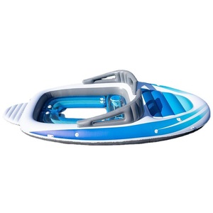 Bateau gonflable personnalisé pour 6 personnes, île flottante gonflable, yacht gonflable pour fête en mer, bateau <span class=keywords><strong>de</strong></span> rafting en PVC épaissi C-01 400cm - Product Image 1