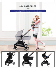 Commodité Chariot Système De Voyage Pliable <span class=keywords><strong>Maman</strong></span> Chaude Acheter bébé landau Pas Cher 3 En 1 Bébé Poussette avec voiture siège - Product Image 2