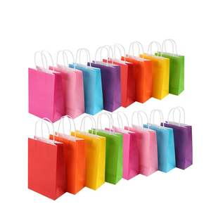 Sac cadeau en papier kraft couleur KM avec poignée torsadée - Product Image 4