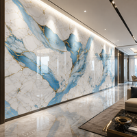 Panneau mural décoratif en PVC marbré 4*8 pieds, écologique, imperméable, résistant au feu, revêtement mural intérieur pour hôtel, stable aux UV