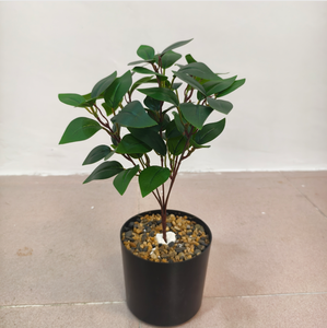 Plante verte artificielle à <span class=keywords><strong>tige</strong></span> unique, feuille <span class=keywords><strong>de</strong></span> <span class=keywords><strong>laurier</strong></span> à 5 branches avec veines en maille, décoration paysagère - Product Image 4