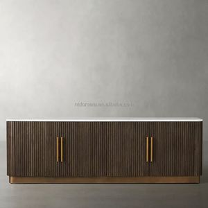 American Solid Wood HR Bedroom Cabinet with Natural Marble Bucket Wooden <b>Lockers</b> for Living Room & Hospital <b>Storage</b> Application - Product Image 2