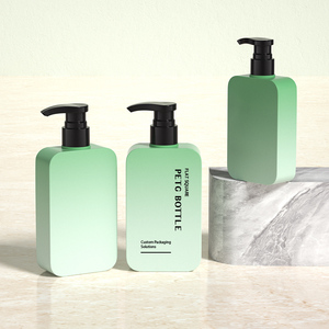 Sinh Thái Thân Thiện Với Phẳng Vai Tròn <span class=keywords><strong>200Ml</strong></span> 300Ml Petg Nhựa Chăm sóc Da Lotion Bao Bì Chai Với Bơm - Product Image 3