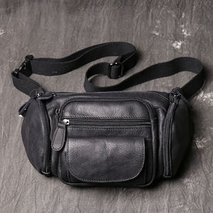 Men Genuine <b>Leather</b> Waist Packs Male Crazy Horse <b>Leather</b> <b>Belt</b> Bag for Cigarette Phone <b>Pouch</b> Case Men's Small Travel Waist Bag - Product Image 2