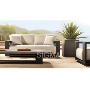 Wooden Style Outside Patio Furniture Set Sectional Home Sofa Eco-friendly Teak Outdoor Modern Garden Sofa