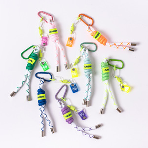 Llaveros Personalizados Ecológicos con Logotipo de Cara Sonriente, Cuerda de Metal y Nylon Trenzada, Paracord, Gancho y Cordón con Impresión en Serigrafía - Product Image 3