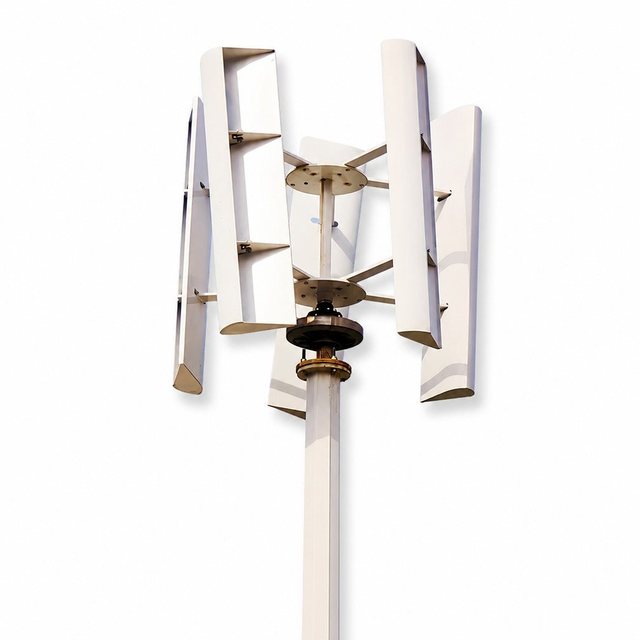 GWH-500W Vertical Axis Wind Turbine Wind Solar Hybrid System 360 Wind Capture 24/7 Energy Independent Power Supply VAWT