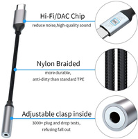Adaptateur casque DAC USB C vers 3,5 mm AUX, câble pour écouteurs avec prise Type C pour Huawei Samsung iPad Pro