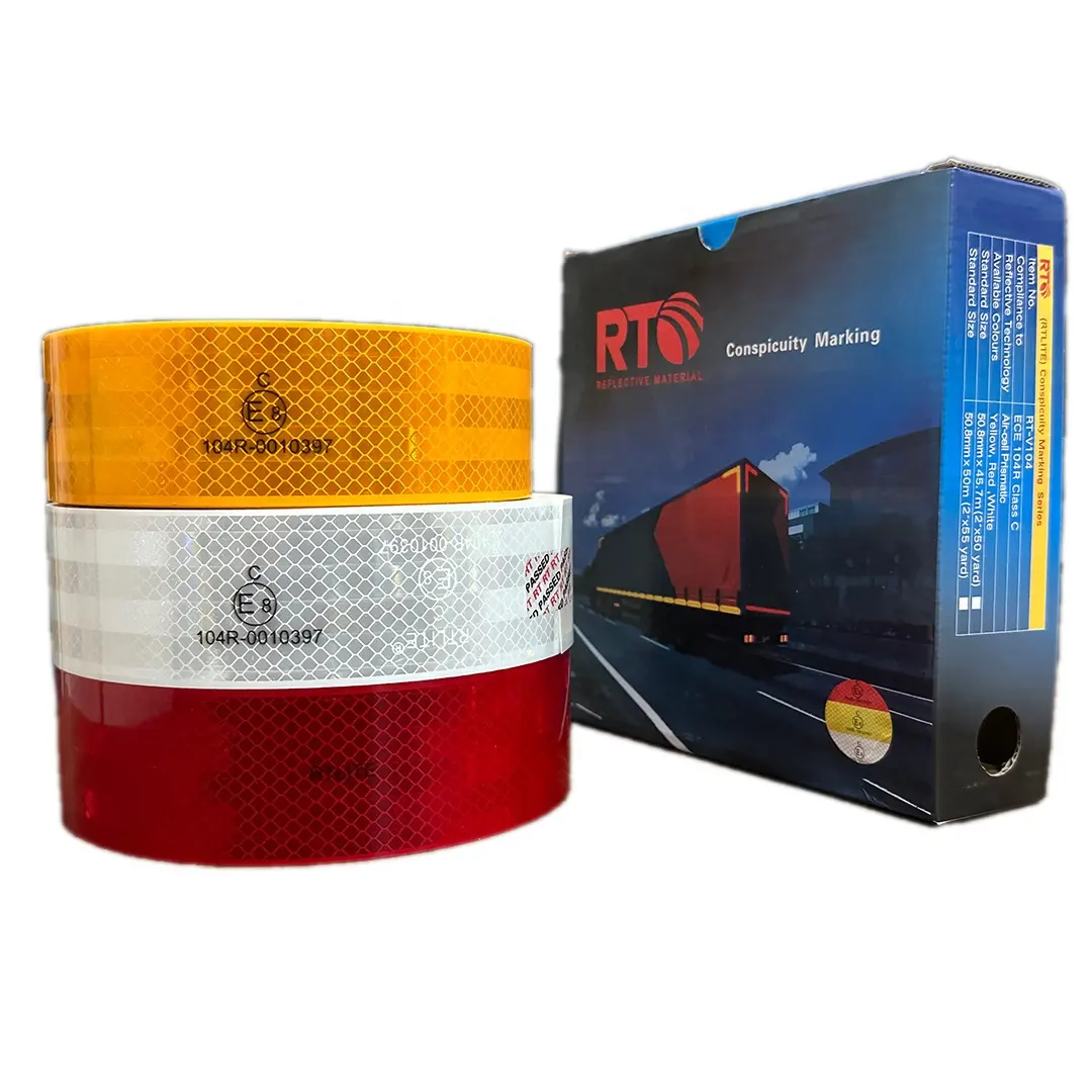 ECE 104R Reflective Tape Rot Weiß Gelb Klebeband E8 Mark 2 Inchx150ft