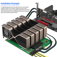 Kit d'extension de backplane GPU 5 ports PCIe 4.0 avec puce de commutation PEX88096, interface SFF-8654-8i, mode de traversée, pour serveur IA multi-GPU, en stock