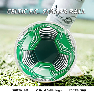 Celtic F.C. Ballon de football durable pour adultes, tailles 3, 4, 5, vert, avec logo, pour l'entraînement - Product Image 2