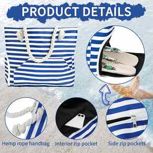 Nouveauté 2023 - Grand sac de plage multi-poches pour les voyages, la natation, la plage et les vacances - Product Image 3